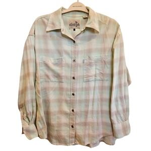 Levi's Silver Tab Plaid‎ Oversized Shirt Long Sleeve Button Up Top